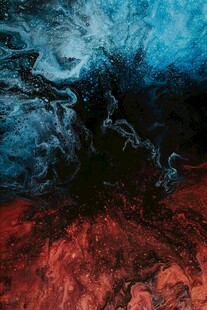 神秘红蓝交织奇幻景象