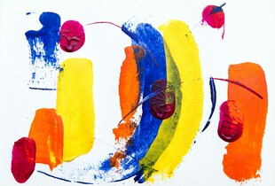抽象多彩笔触艺术画作
