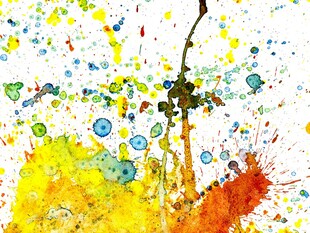 抽象多彩泼墨艺术画作