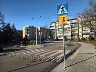 城市街道行人过街警示标志