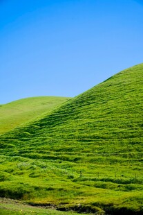 翠绿山丘蓝天美景