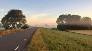 乡村公路晨曦美景