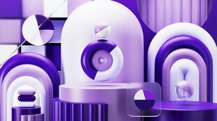 紫色科幻风3D场景设计