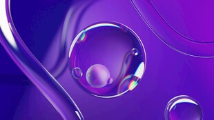 梦幻紫色透明气泡景象