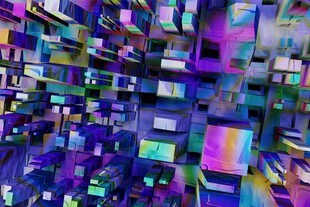 绚丽多彩的立体方块世界