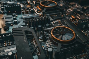 未来感城市建筑空中俯瞰