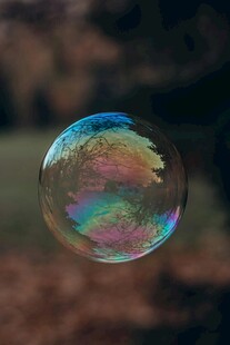梦幻彩色泡泡特写