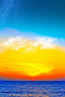 海上绚丽日落美景