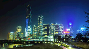 城市璀璨夜景灯光秀