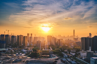 城市日落美景
