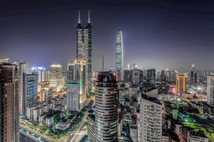 深圳璀璨夜景城市天际线