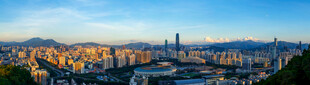 城市天际线黄昏美景