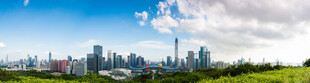 城市天际线与绿地景观