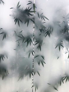 水墨风竹林意境图