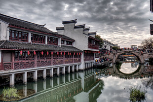 江南水乡古建筑风景图
