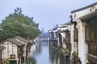 江南水乡古巷河道美景