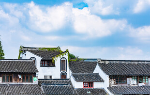 江南水乡古建筑屋顶景致