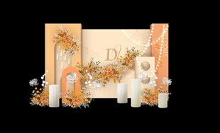 婚礼设计效果图 香槟色婚礼