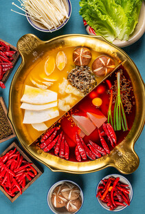 鸳鸯火锅食材丰富诱人