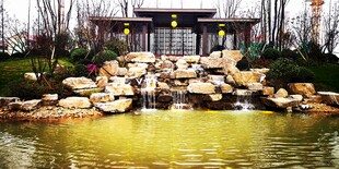 中式园林水景假山景观