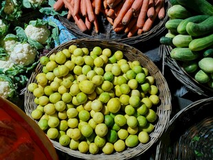 新鲜青果与多样蔬菜