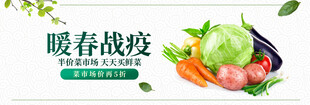 暖春战疫蔬菜插画海报