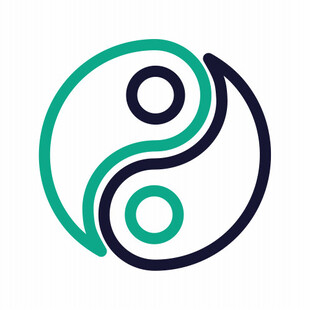 简约阴阳符号图标设计