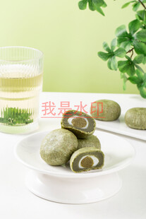 抹茶夹心麻薯甜点展示