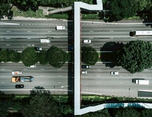城市道路俯瞰景象