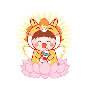 可爱的马头像卡通头像插画设计