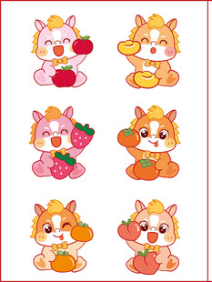 可爱的马头像形象卡通图