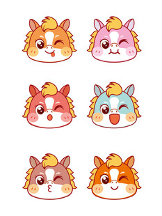 可爱的马头像图片设计