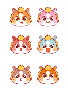 可爱的马头像设计