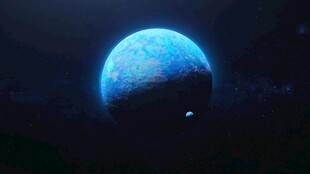 夜空中的蓝色星球