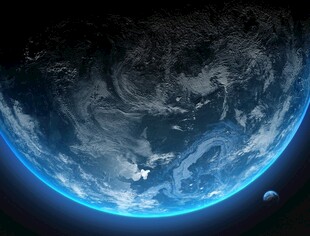 蓝色星球地球太空景象