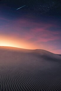 沙漠日出星空梦幻美景