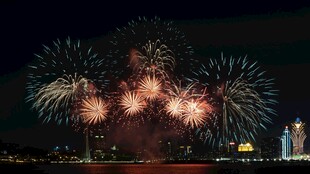 夜空绽放绚丽烟花美景