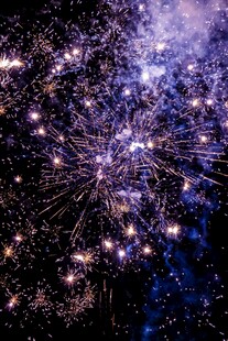 绚烂夜空烟花绽放