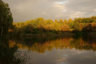 秋日湖畔美景