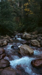 山间溪流潺潺过石间