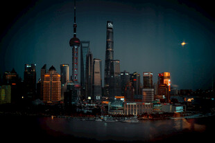 上海璀璨夜景城市天际线