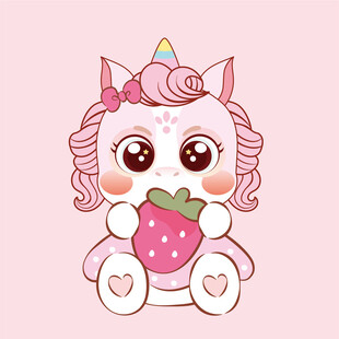 调皮的萌马卡通头像插画图片设计