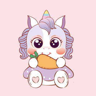 调皮的萌马插画设计