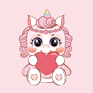 萌萌的萌马插画图片设计