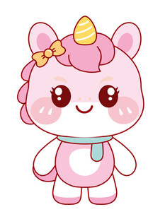 萌萌的萌马形象卡通图