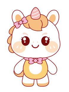 萌萌的萌马插画卡通