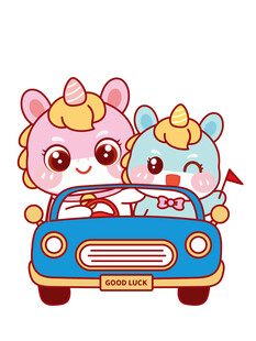 开心的萌马插画图片设计