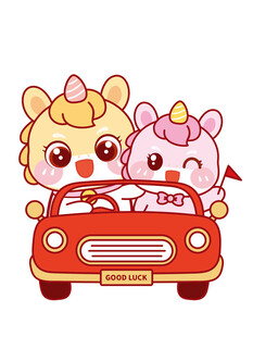 活泼的萌马卡通头像插画