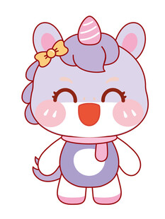 活泼的萌马插画卡通可爱