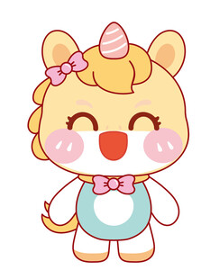 活泼的萌马形象插画